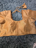 Half sleeve gold saree blouse