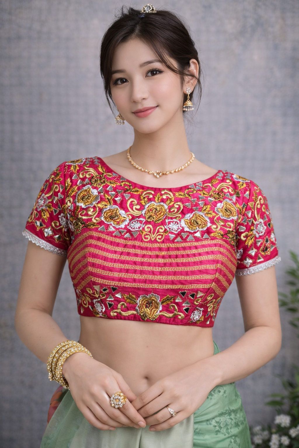 boat neck saree blouse