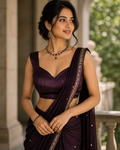 sleeveless burgundy saree blouse