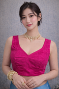 Sleeveless deep pink saree blouse