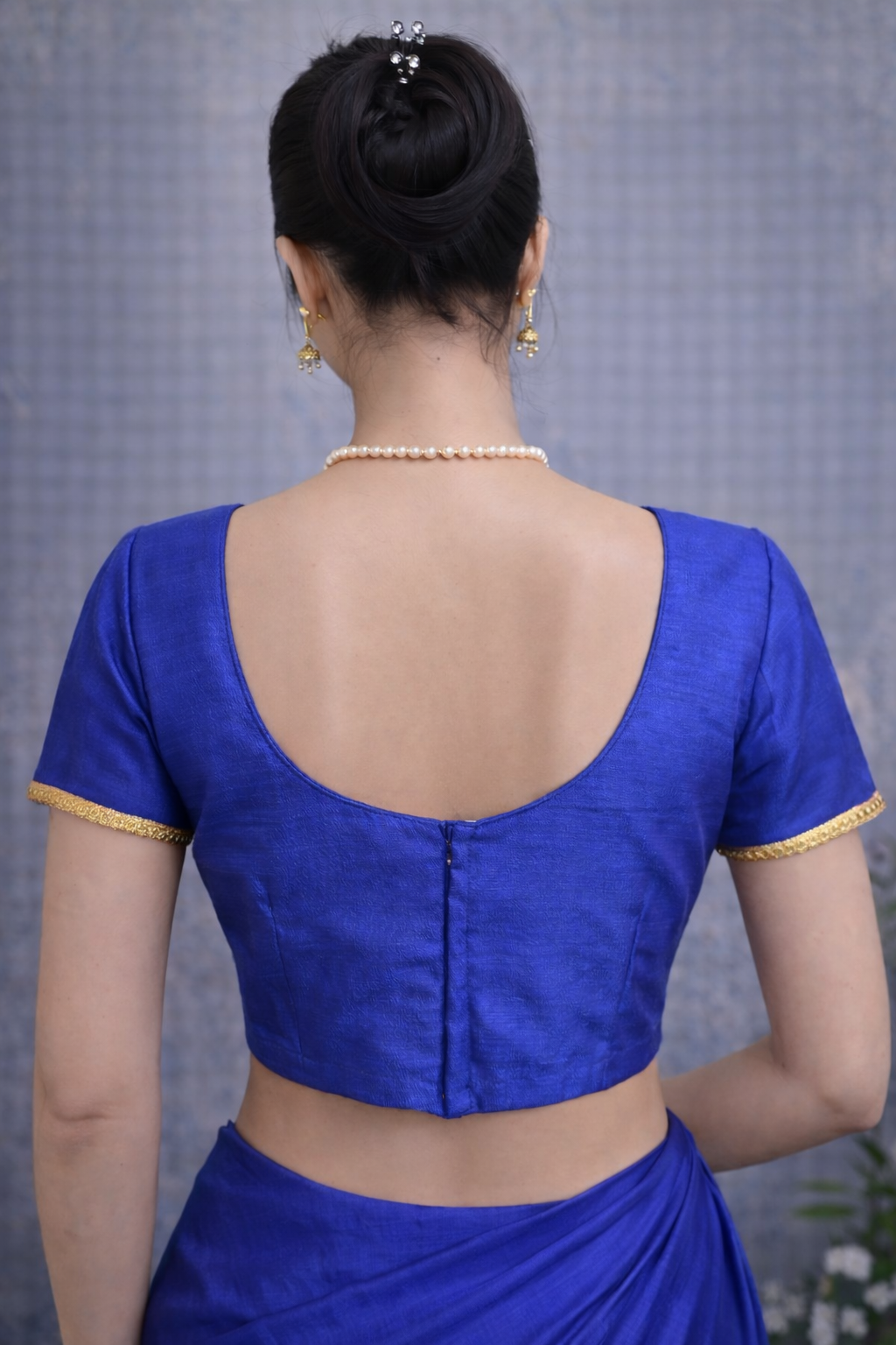 Royal blue saree blouse