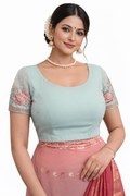 short sleeve georgette saree blouse